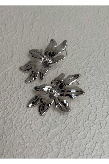 Heliophilia Silver Pendientes de Latón Plateados